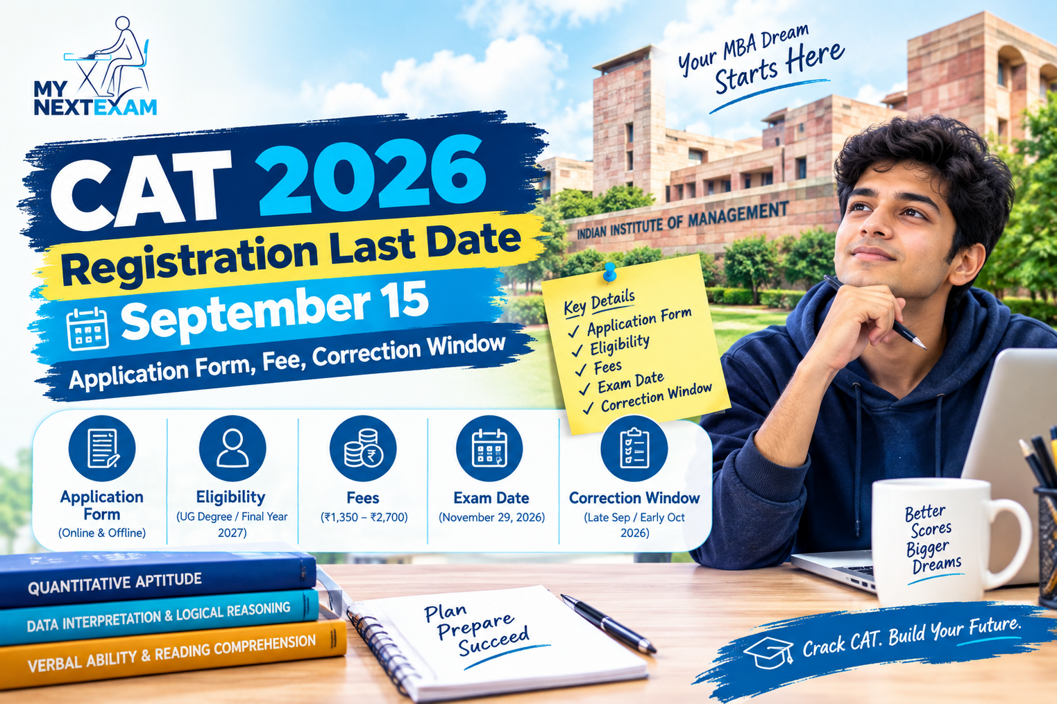 CAT 2026 Registration Deadline Tomorrow: Check Eligibility, Application Process, Fees and Exam Date